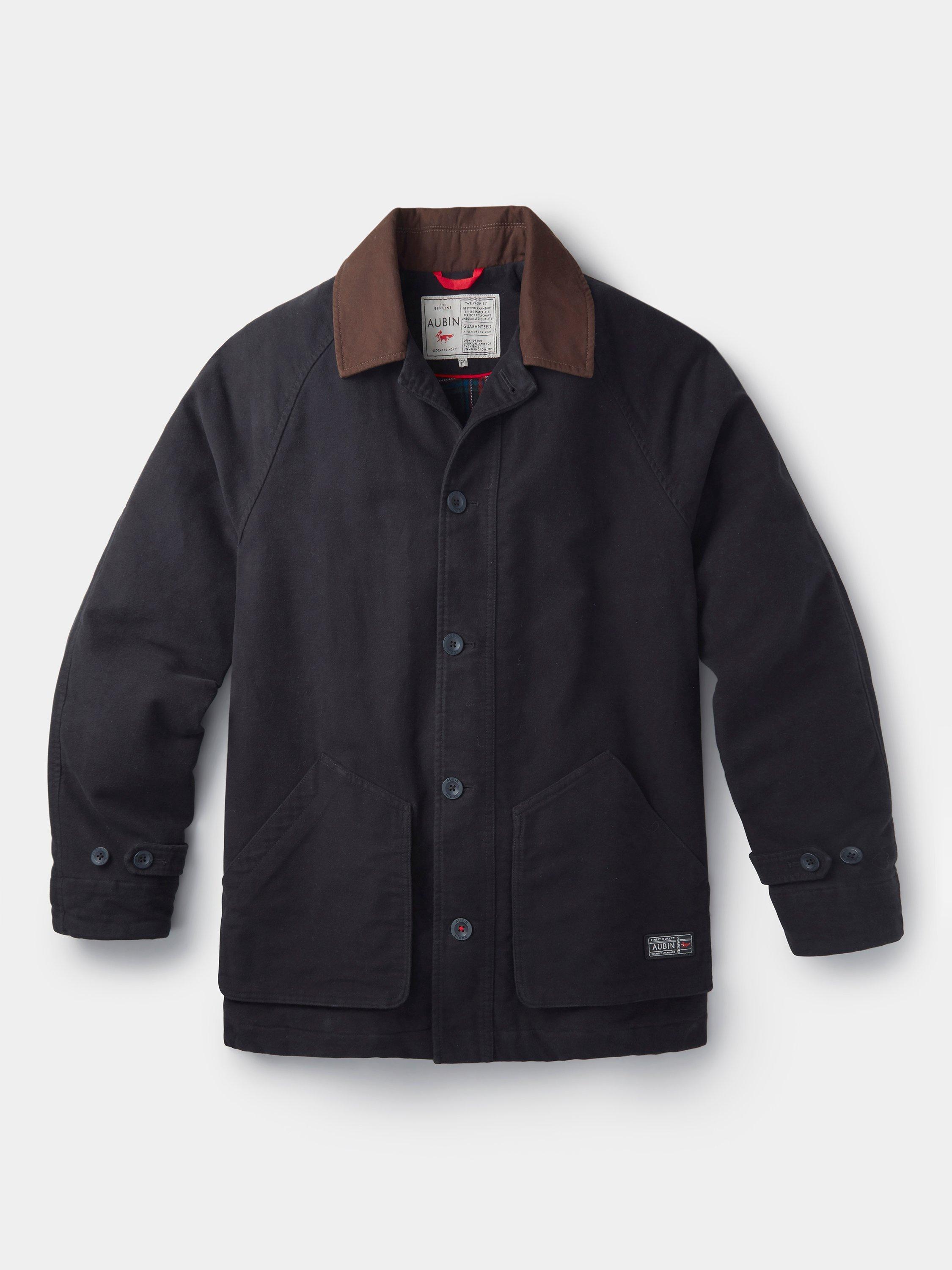 Product image 7 of 7, which shows Aubin Bennett Cotton Moleskin Utility Jacket, Washed Black, XXL