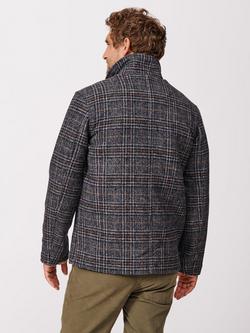 Aubin Nettleham Wool Blend Check Jacket - view 2, Navy/Brown