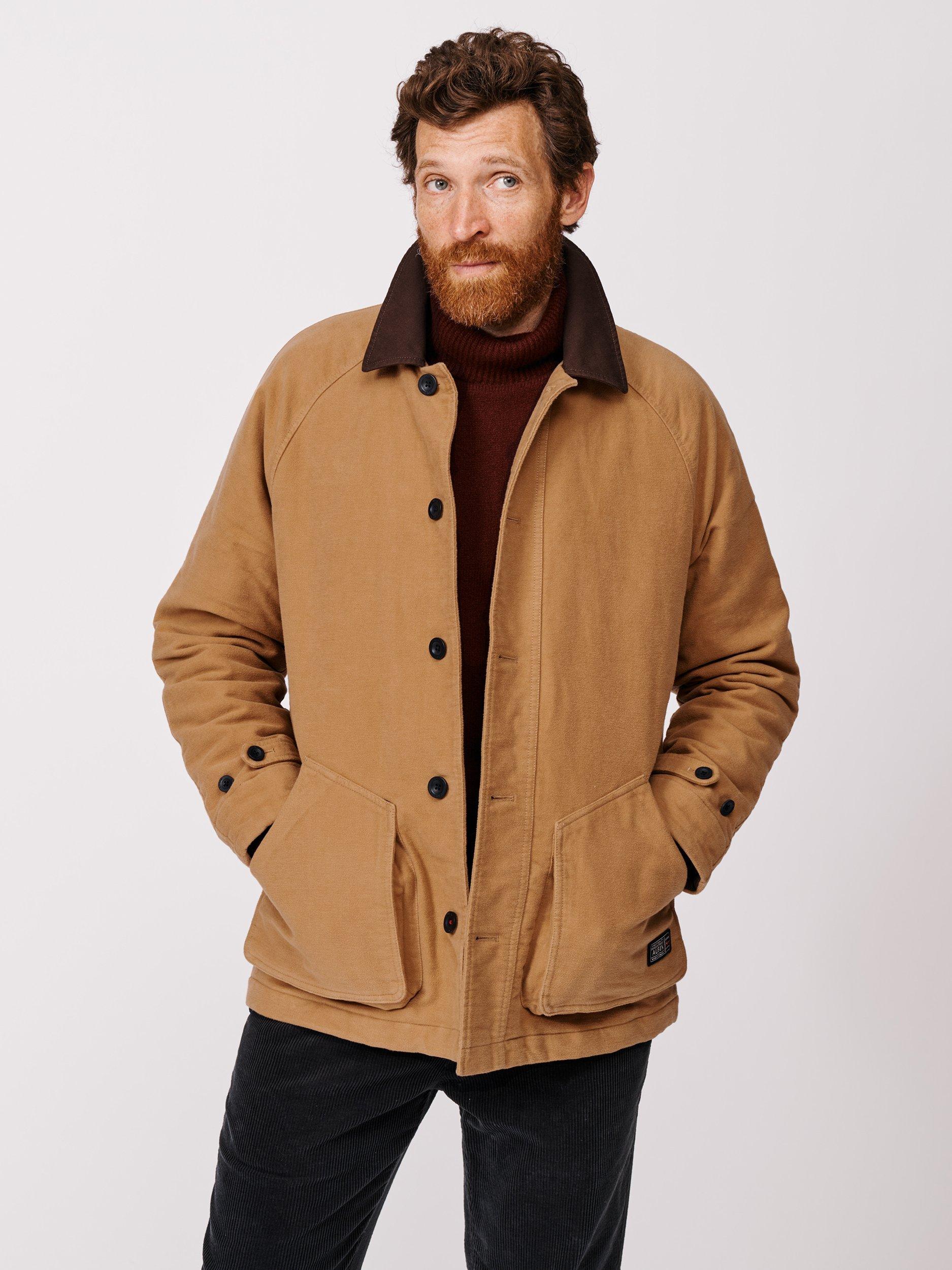 Product image 1 of 8, which shows Aubin Bennett Cotton Moleskin Utility Jacket, Dijon, XXL