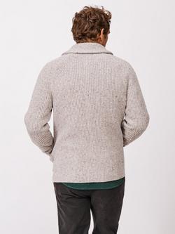 Aubin Studham Wool Blend Shawl Neck Cardigan - view 2, Light Grey