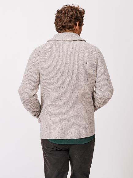 Aubin Studham Wool Blend Shawl Neck Cardigan - view 2, Light Grey