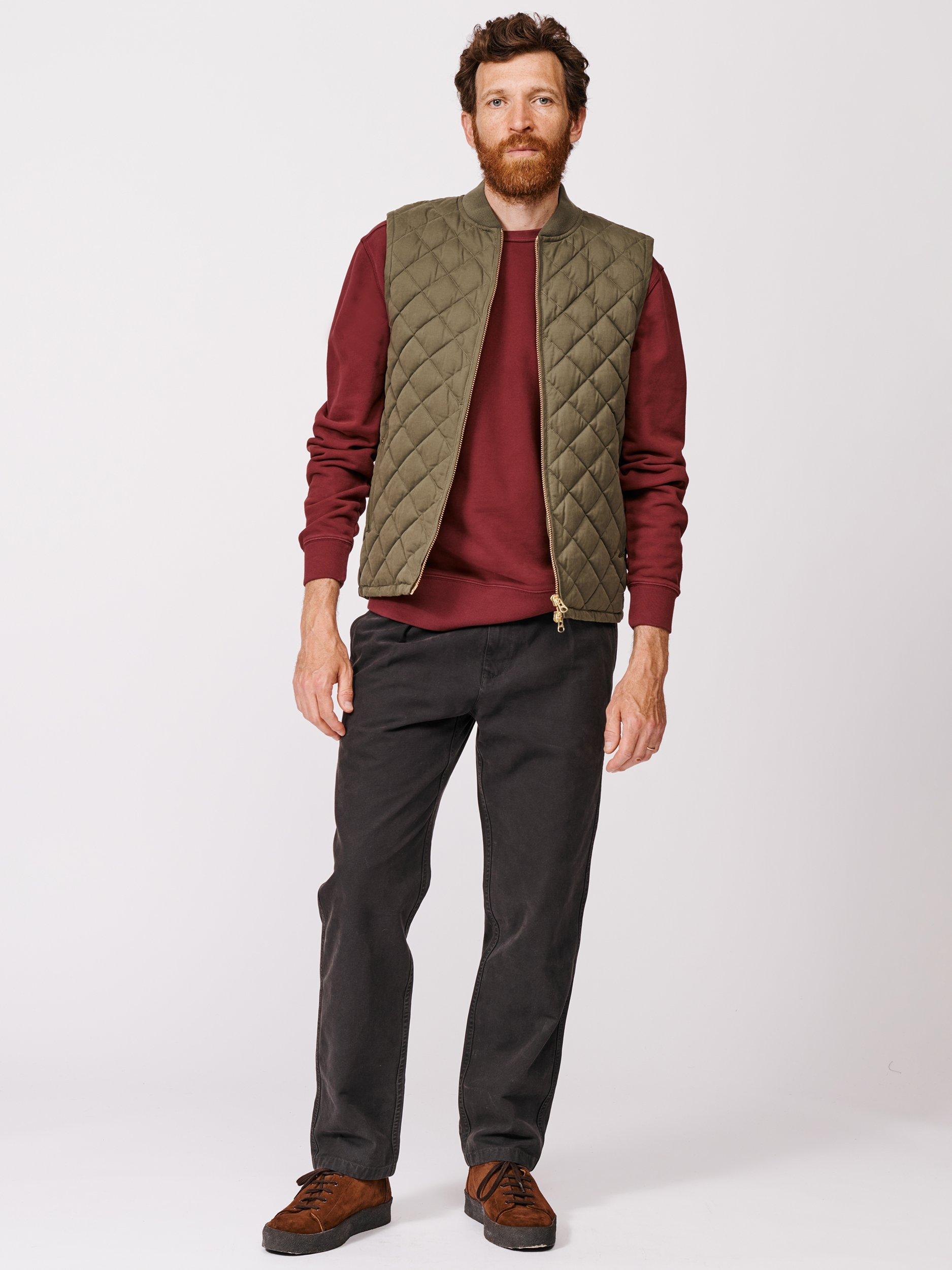 Product image 3 of 6, which shows Aubin Anwick Diamond Quilted Gilet, Khaki, S