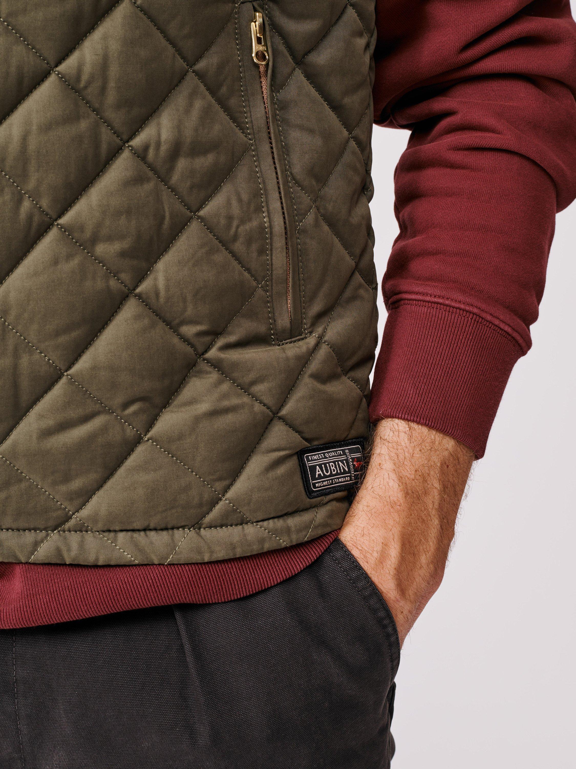 Product image 4 of 6, which shows Aubin Anwick Diamond Quilted Gilet, Khaki, S