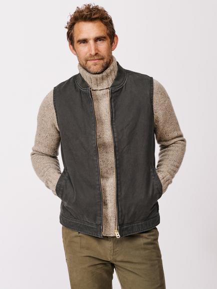 Aubin Duke Canvas Gilet, Black, Black