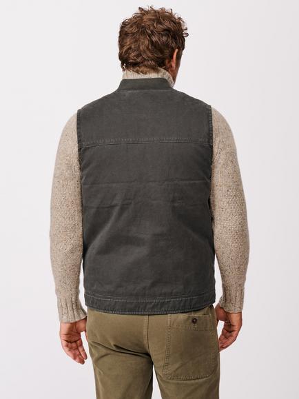 Aubin Duke Canvas Gilet, Black - view 2, Black
