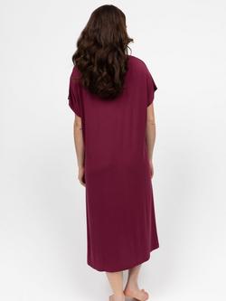 Cyberjammies Yasmin Jersey Long Nightdress, Ox Blood - view 2, Ox Blood