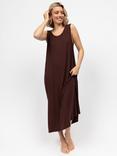 Cyberjammies Claudia Jersey Long Nightdress, Chocolate