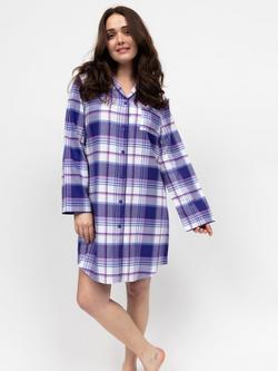 Cyberjammies Evolet Check Nightshirt, Purple, Purple