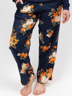 Cyberjammies Auburn Pumpkin Print Pyjama Bottoms, Navy, Navy