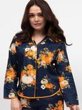 Cyberjammies Auburn Pumpkin Print Pyjama Top, Navy