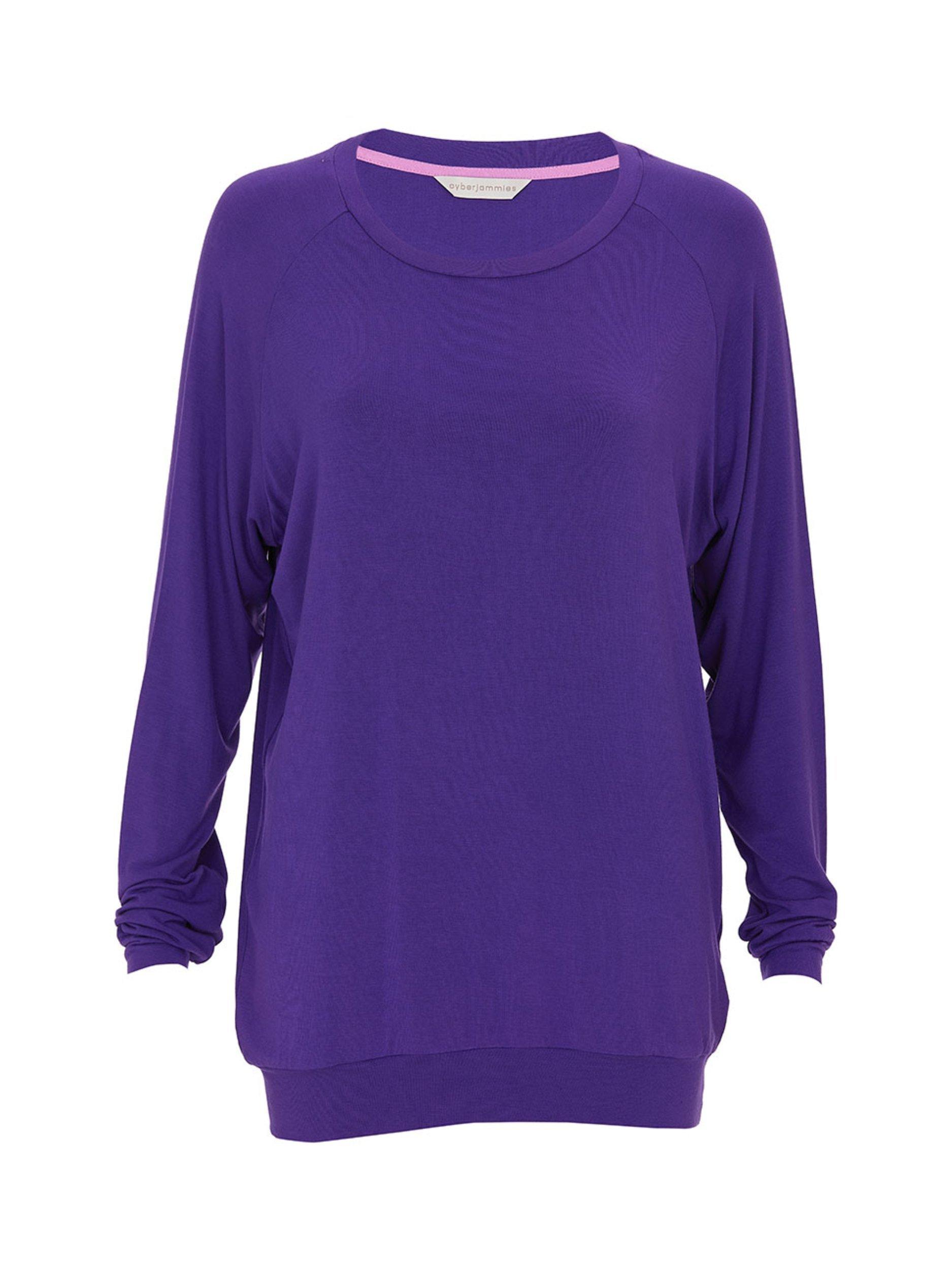 Product image 4 of 4, which shows Cyberjammies Evolet Slouch Jersey Pyjama Top, Purple, 6