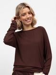 Cyberjammies Claudia Slouch Jersey Pyjama Top, Chocolate