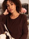 Cyberjammies Claudia Slouch Jersey Pyjama Top, Chocolate