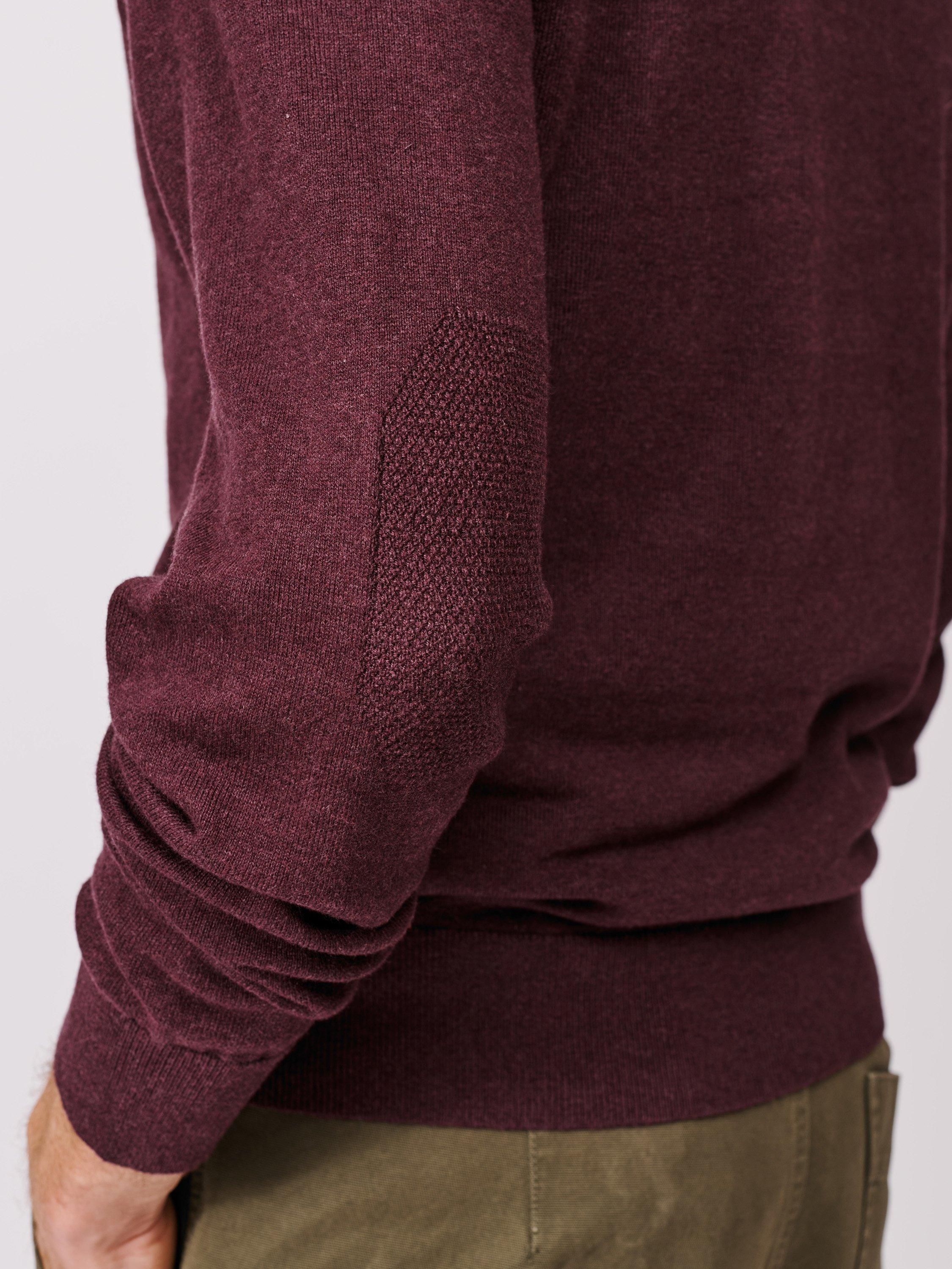 Product image 5 of 6, which shows Aubin Bonby Zip Neck Cotton Jumper, Red, L