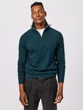Aubin Bonby Zip Neck Jumper, Dark Green
