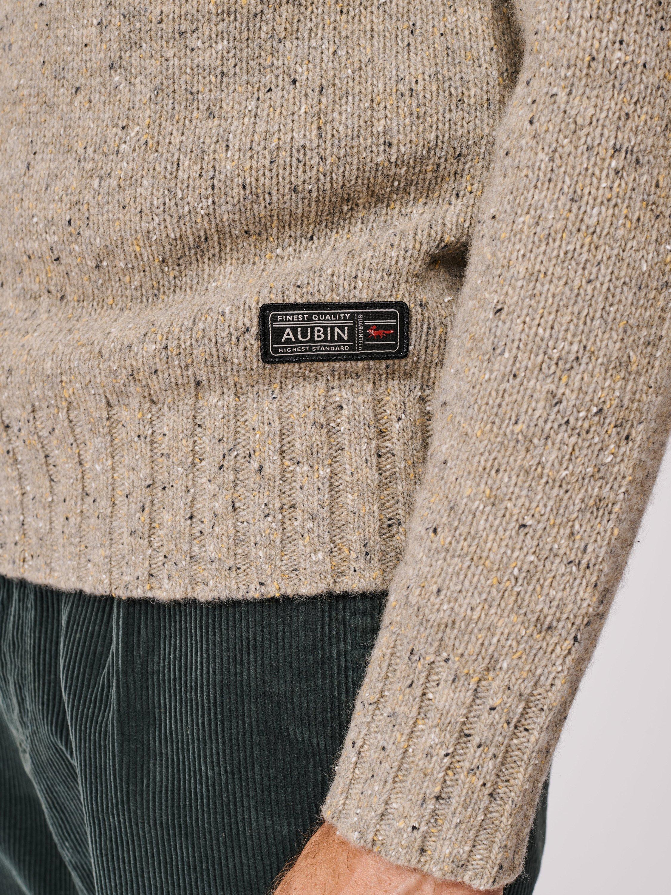 Product image 3 of 5, which shows Aubin Caster Donegal Wool Blend Roll Neck Jumper, Natural, M
