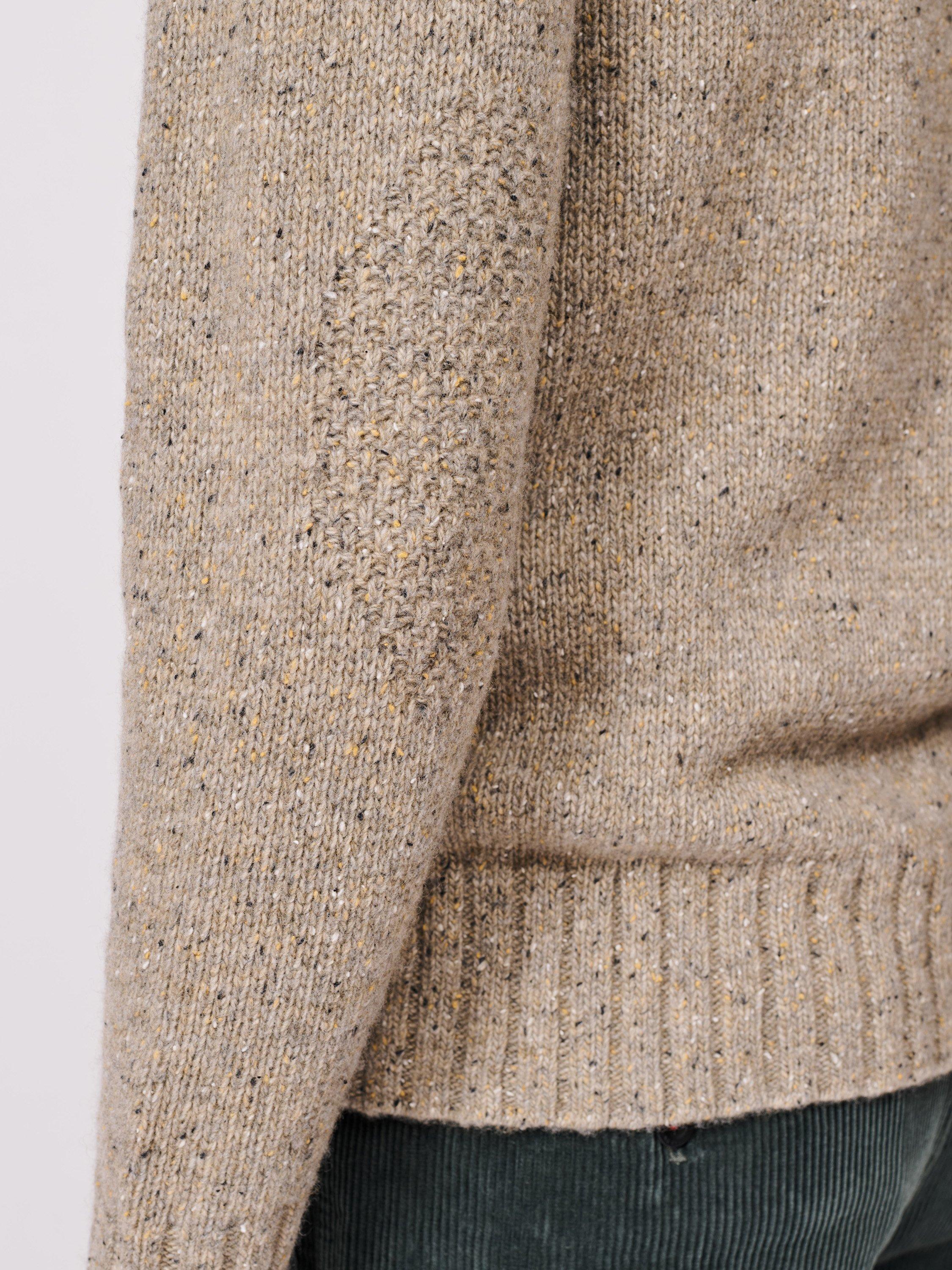 Product image 4 of 5, which shows Aubin Caster Donegal Wool Blend Roll Neck Jumper, Natural, M