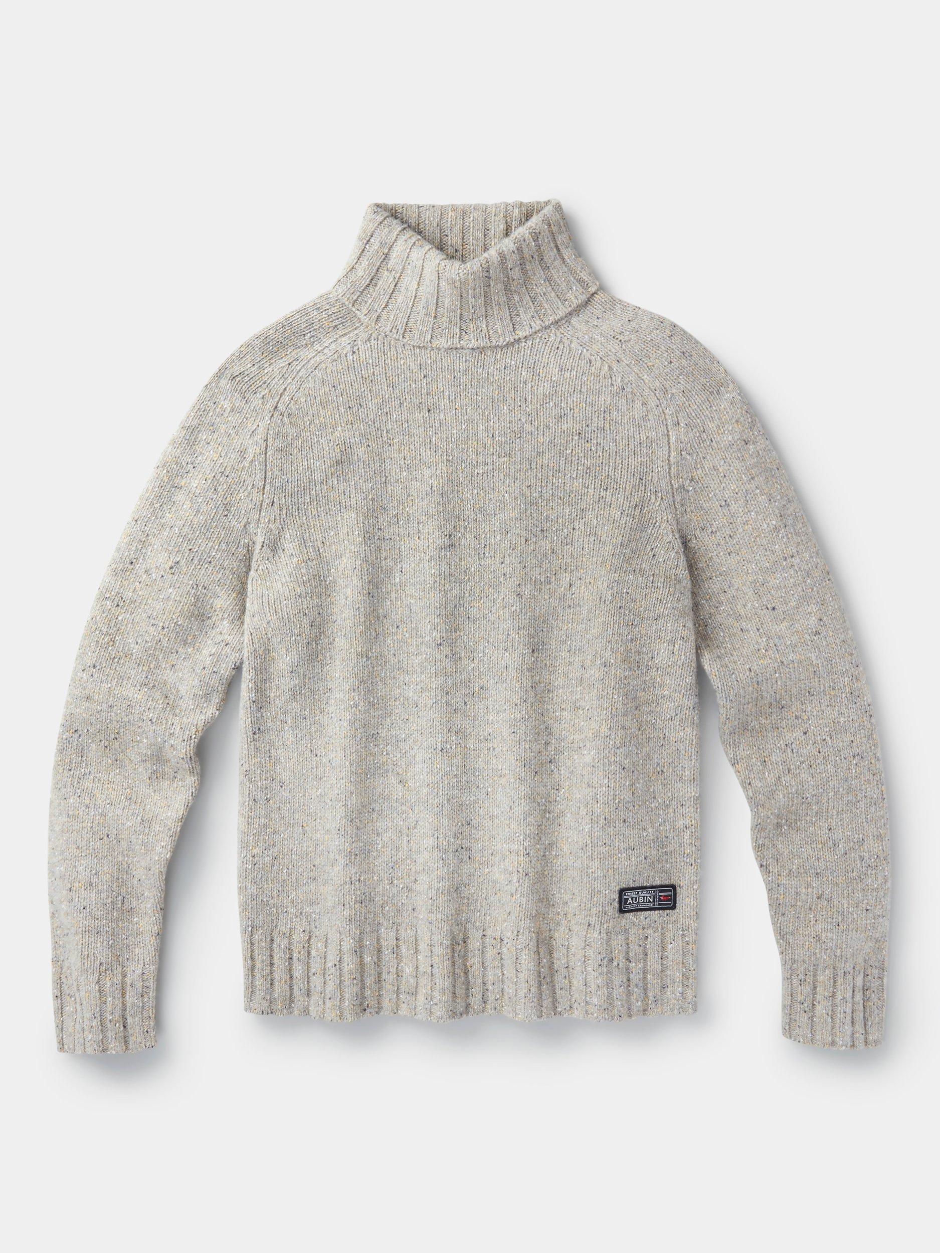 Product image 5 of 5, which shows Aubin Caster Donegal Wool Blend Roll Neck Jumper, Natural, M