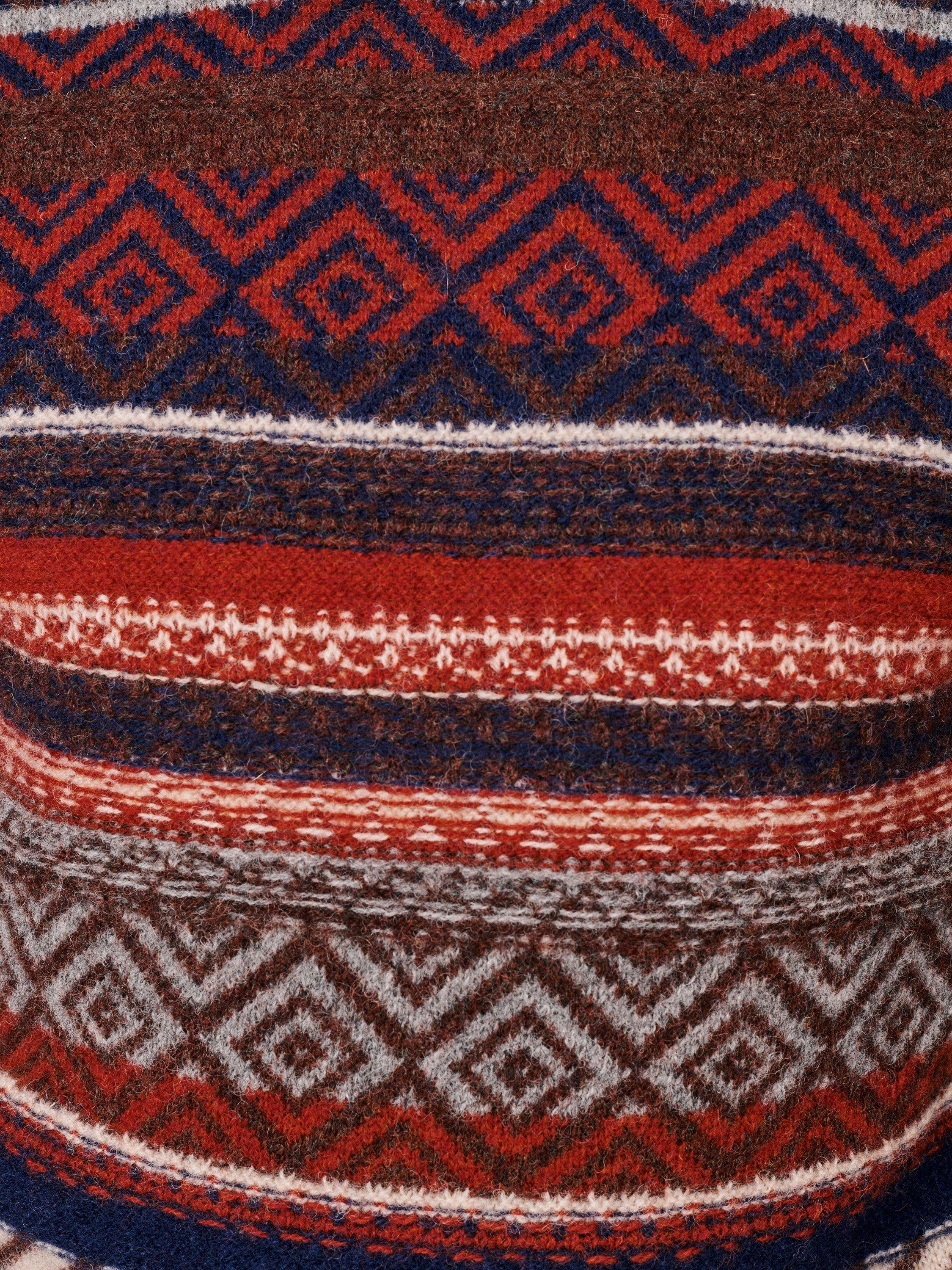 Product image 4 of 5, which shows Aubin Fairisle Crew Neck Wool Jumper, Navy/Red, XL
