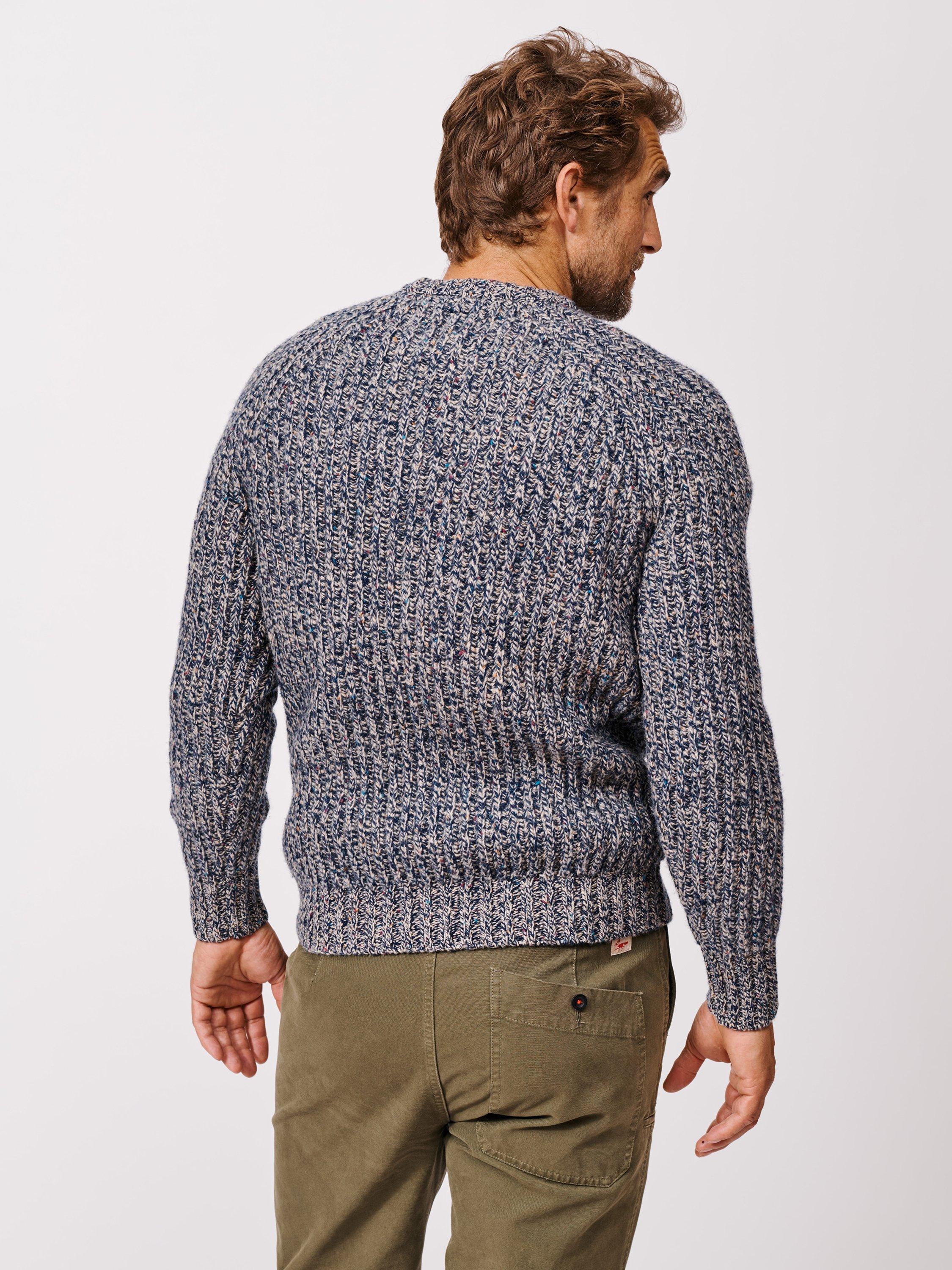 Product image 2 of 4, which shows Aubin Gunby Wool Blend Crew Neck Jumper, Blue Twist, L