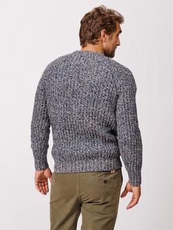 Aubin Gunby Wool Blend Crew Neck Jumper - view 2, Blue Twist