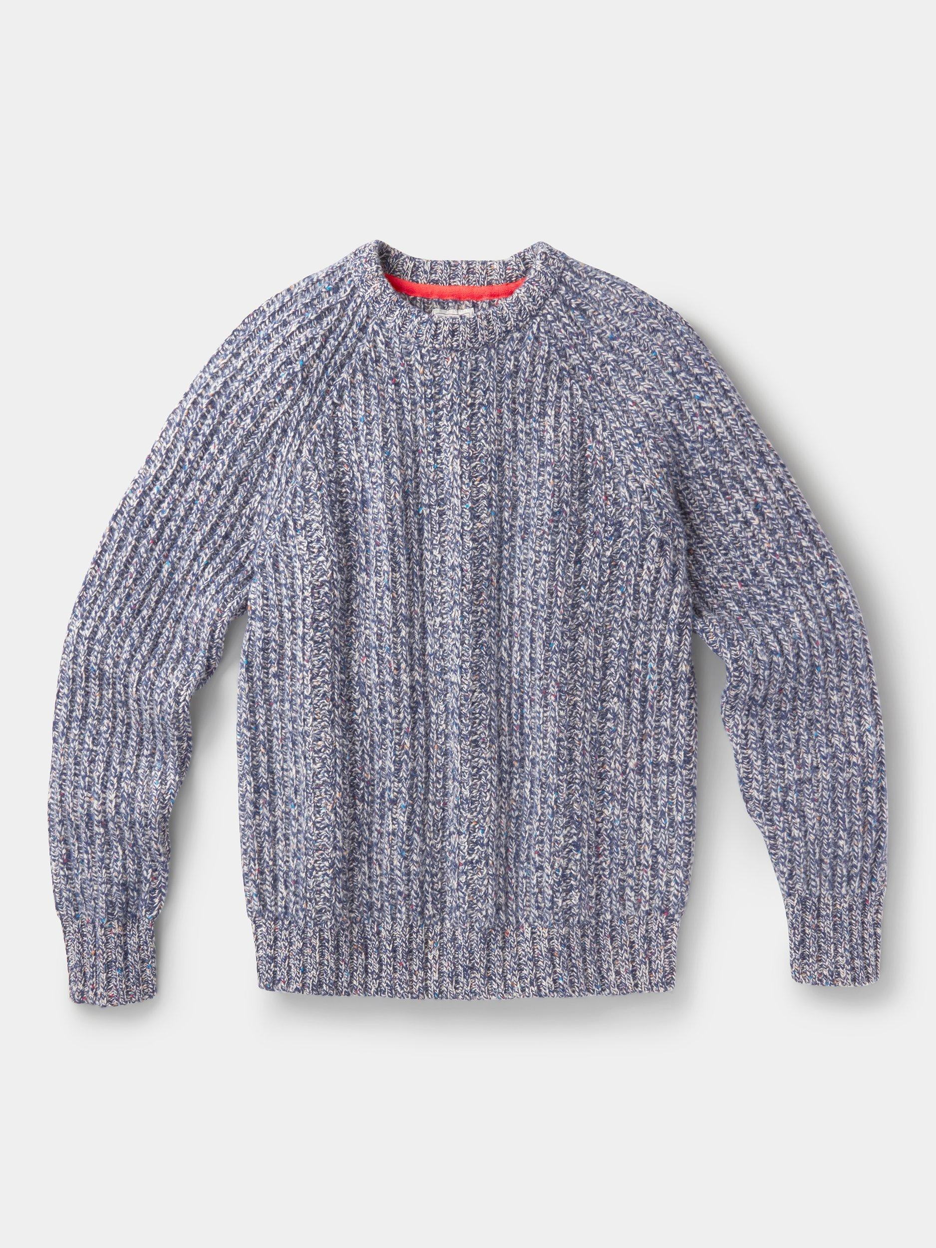 Product image 4 of 4, which shows Aubin Gunby Wool Blend Crew Neck Jumper, Blue Twist, L
