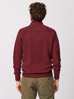 Aubin Pelham Wool Blend Zip-Neck Jumper - view 2, Port