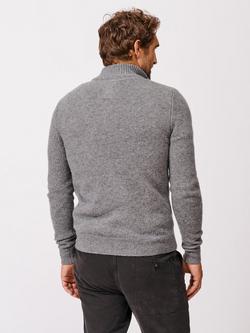 Aubin Pepper Wool Zip Neck Jumper - view 2, Mid Grey