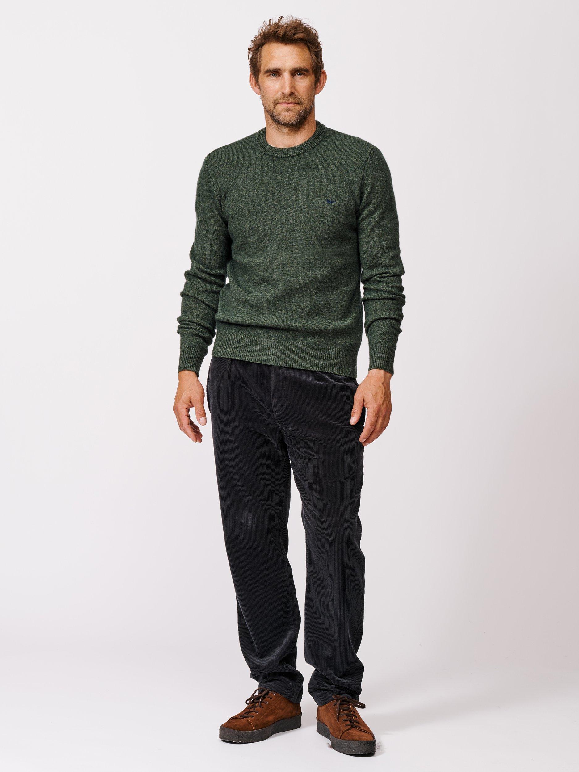 Product image 3 of 5, which shows Aubin Phillips Wool Blend Crew Neck Jumper, Khaki, S
