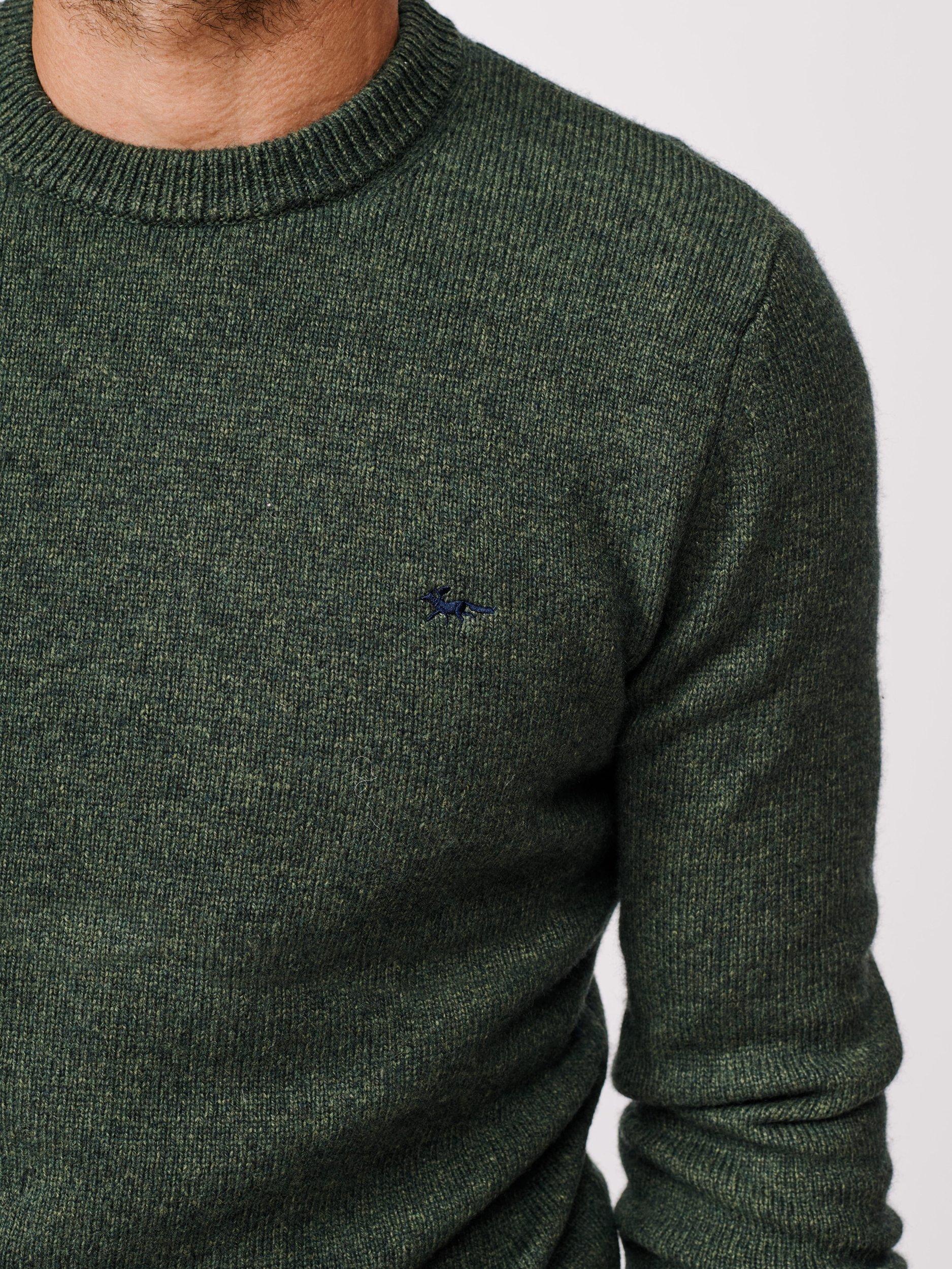 Product image 4 of 5, which shows Aubin Phillips Wool Blend Crew Neck Jumper, Khaki, S
