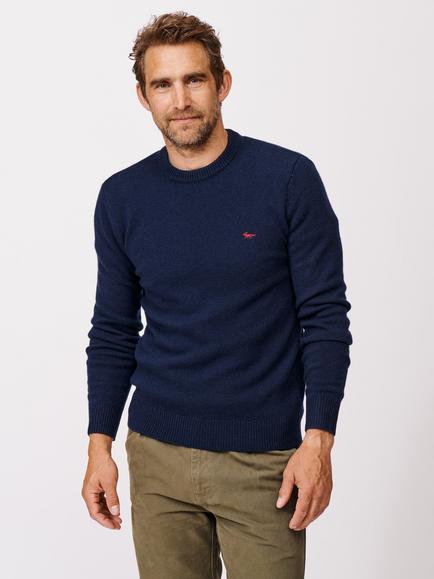 Aubin Phillips Wool Blend Crew Neck Jumper, Navy