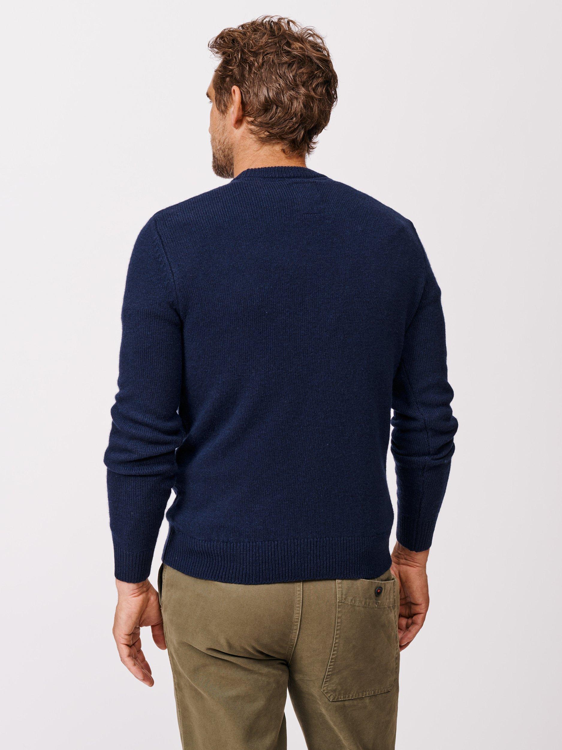 Product image 2 of 6, which shows Aubin Phillips Wool Blend Crew Neck Jumper, Navy, S