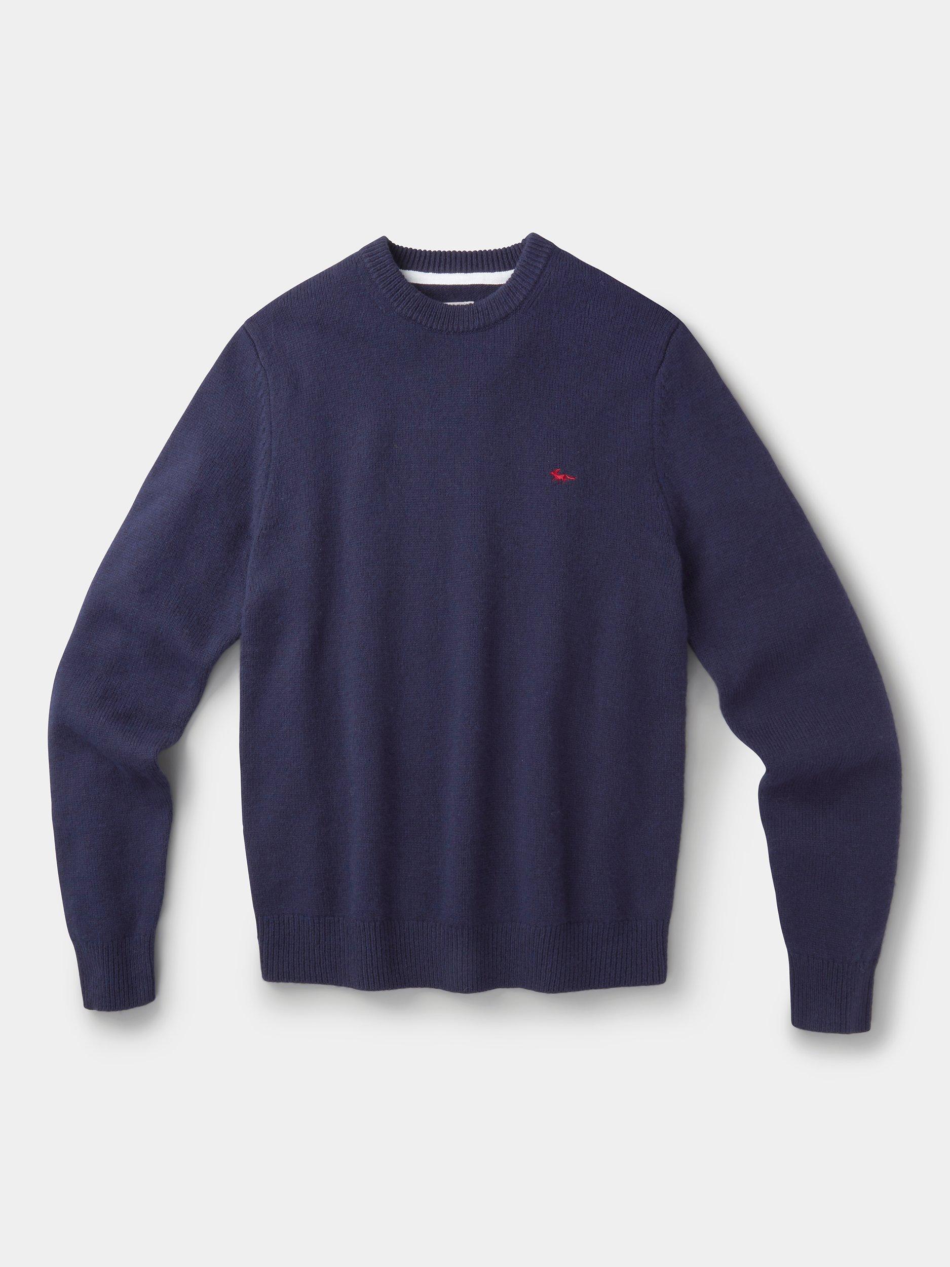 Product image 6 of 6, which shows Aubin Phillips Wool Blend Crew Neck Jumper, Navy, S