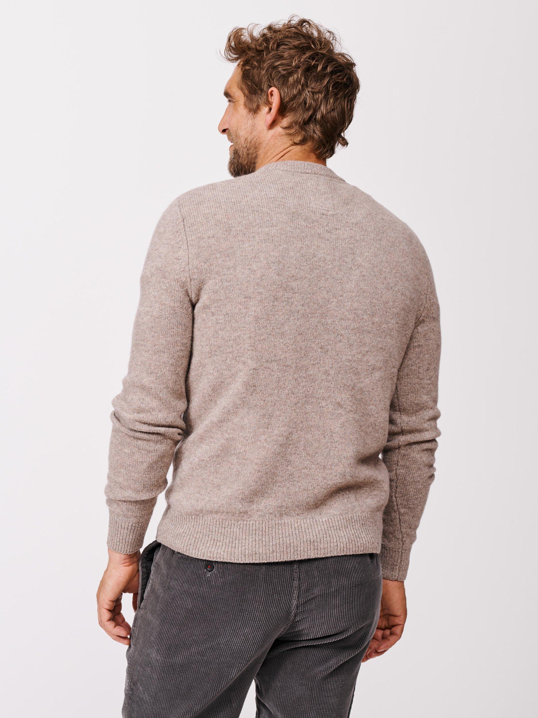 Product image 2 of 5, which shows Aubin Phillips Wool Blend Crew Neck Jumper, Stone, S