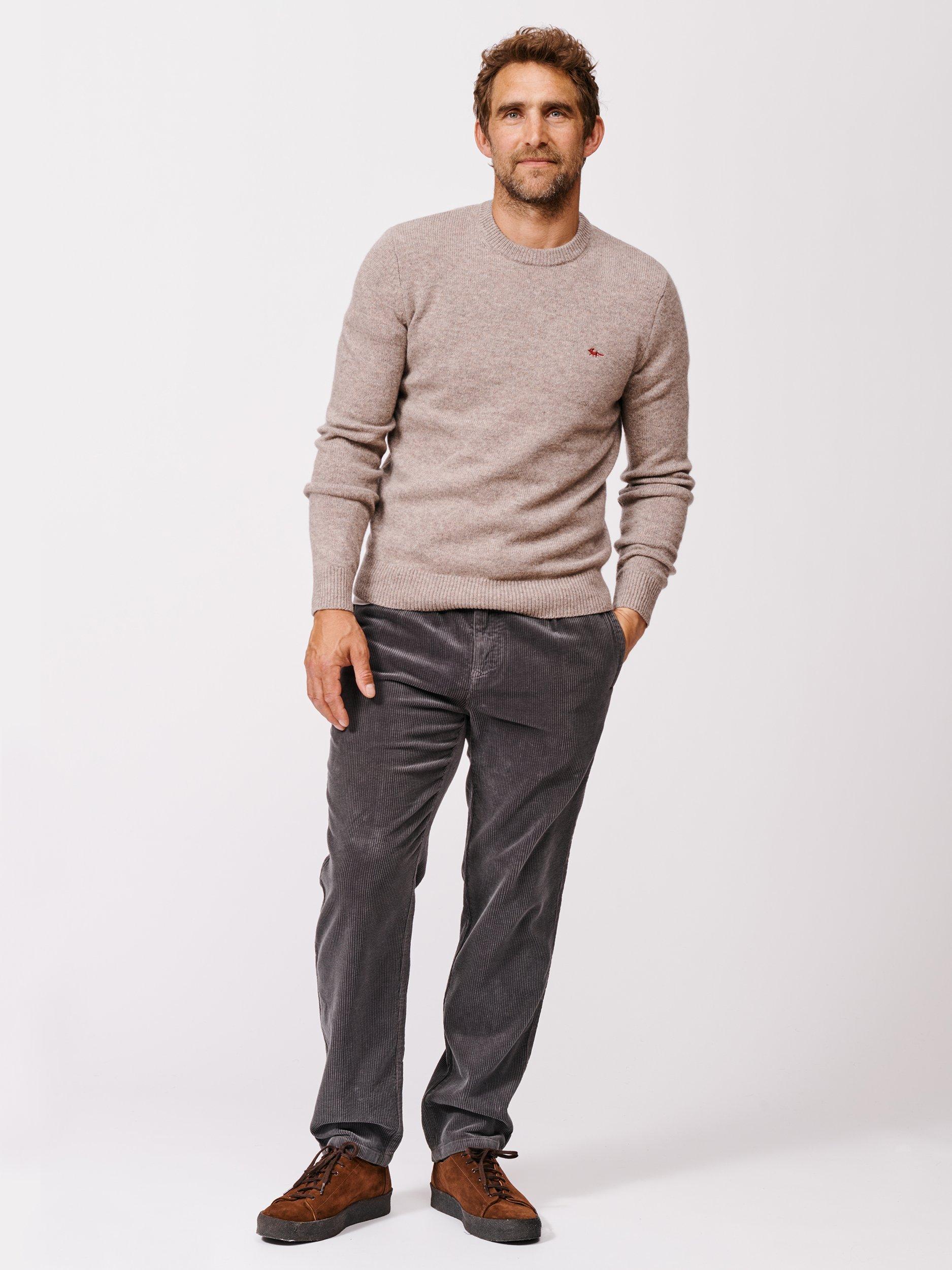 Product image 3 of 5, which shows Aubin Phillips Wool Blend Crew Neck Jumper, Stone, S