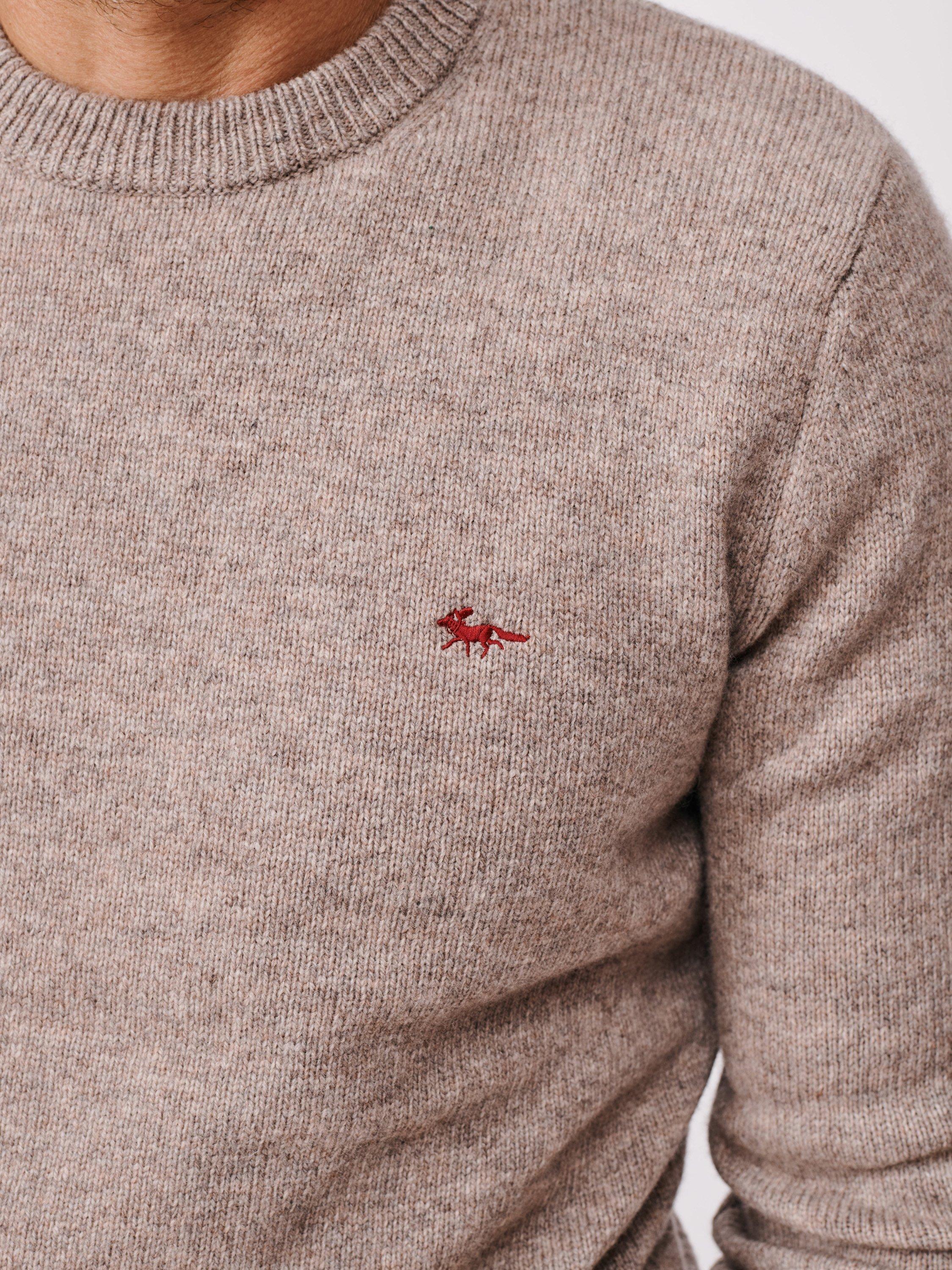 Product image 4 of 5, which shows Aubin Phillips Wool Blend Crew Neck Jumper, Stone, S