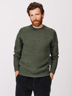 Aubin Prestwick Wool Crew Jumper, Dark Green