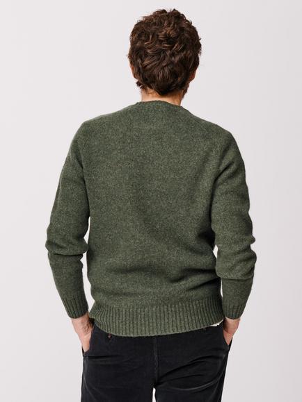 Aubin Prestwick Wool Crew Jumper - view 2, Dark Green