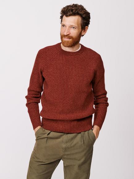 Aubin Ray Ribbed Wool Blend Jumper, Rust