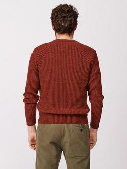 Aubin Ray Ribbed Wool Blend Jumper - view 2, Rust