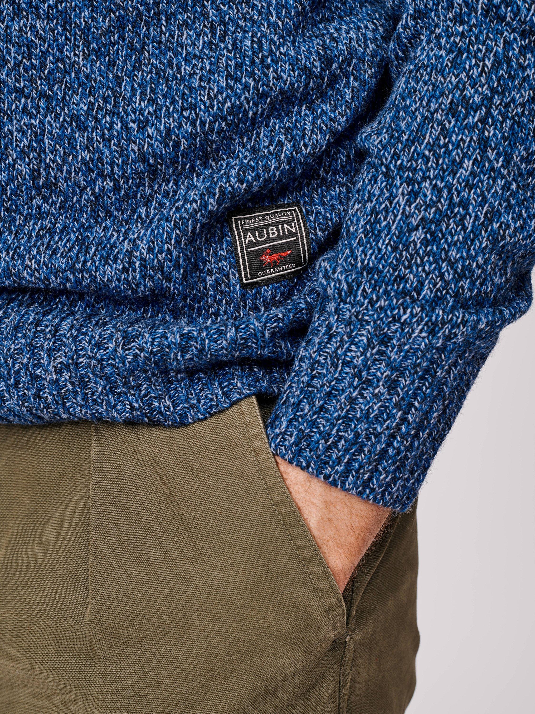 Product image 4 of 6, which shows Aubin Riply Twist Knit Wool Blend Jumper, Blue, S