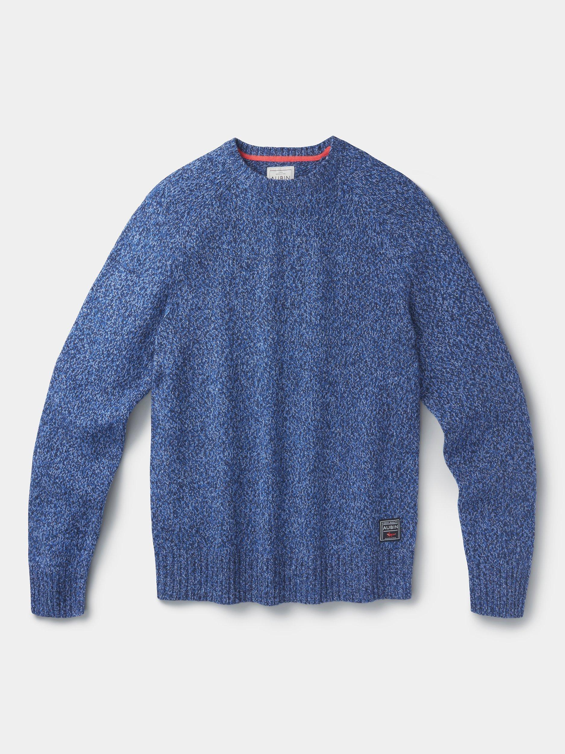 Product image 6 of 6, which shows Aubin Riply Twist Knit Wool Blend Jumper, Blue, S