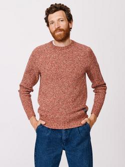 Aubin Riply Twist Knit Wool Blend Jumper, Rust