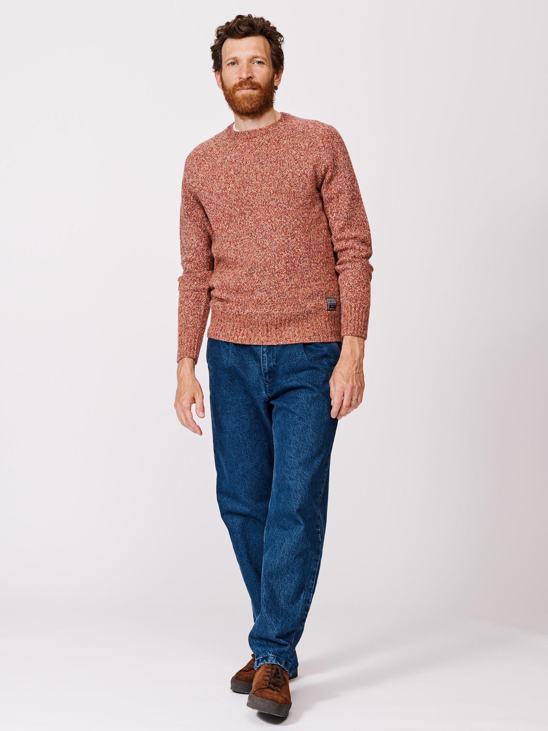 Product image 3 of 5, which shows Aubin Riply Twist Knit Wool Blend Jumper, Rust, L
