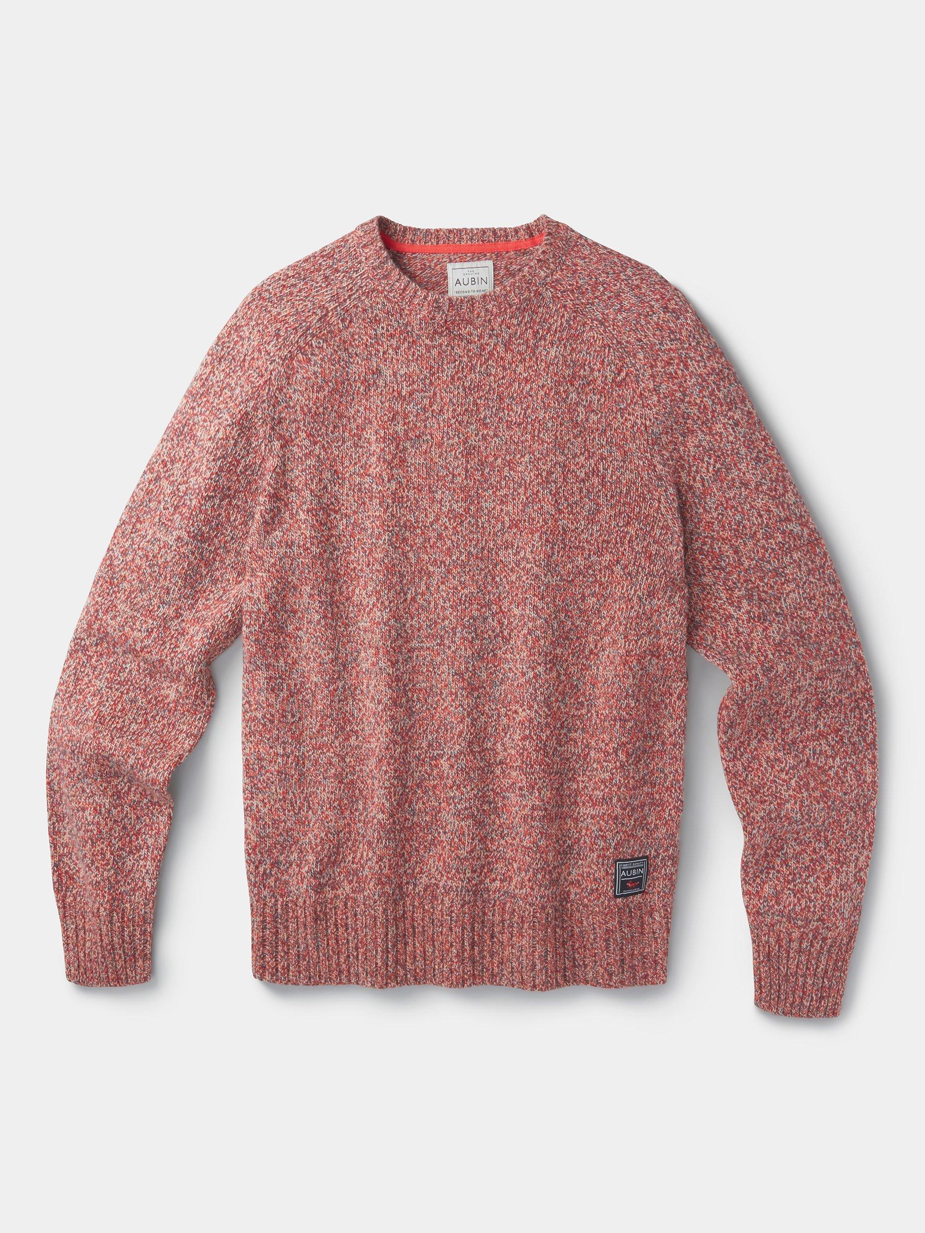 Product image 5 of 5, which shows Aubin Riply Twist Knit Wool Blend Jumper, Rust, L