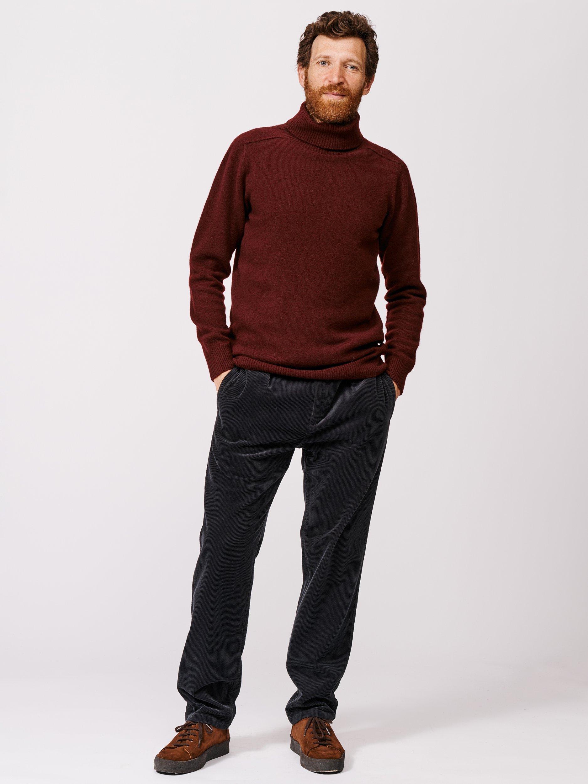 Product image 3 of 6, which shows Aubin Taylor Wool Roll Neck Jumper, Rust, S