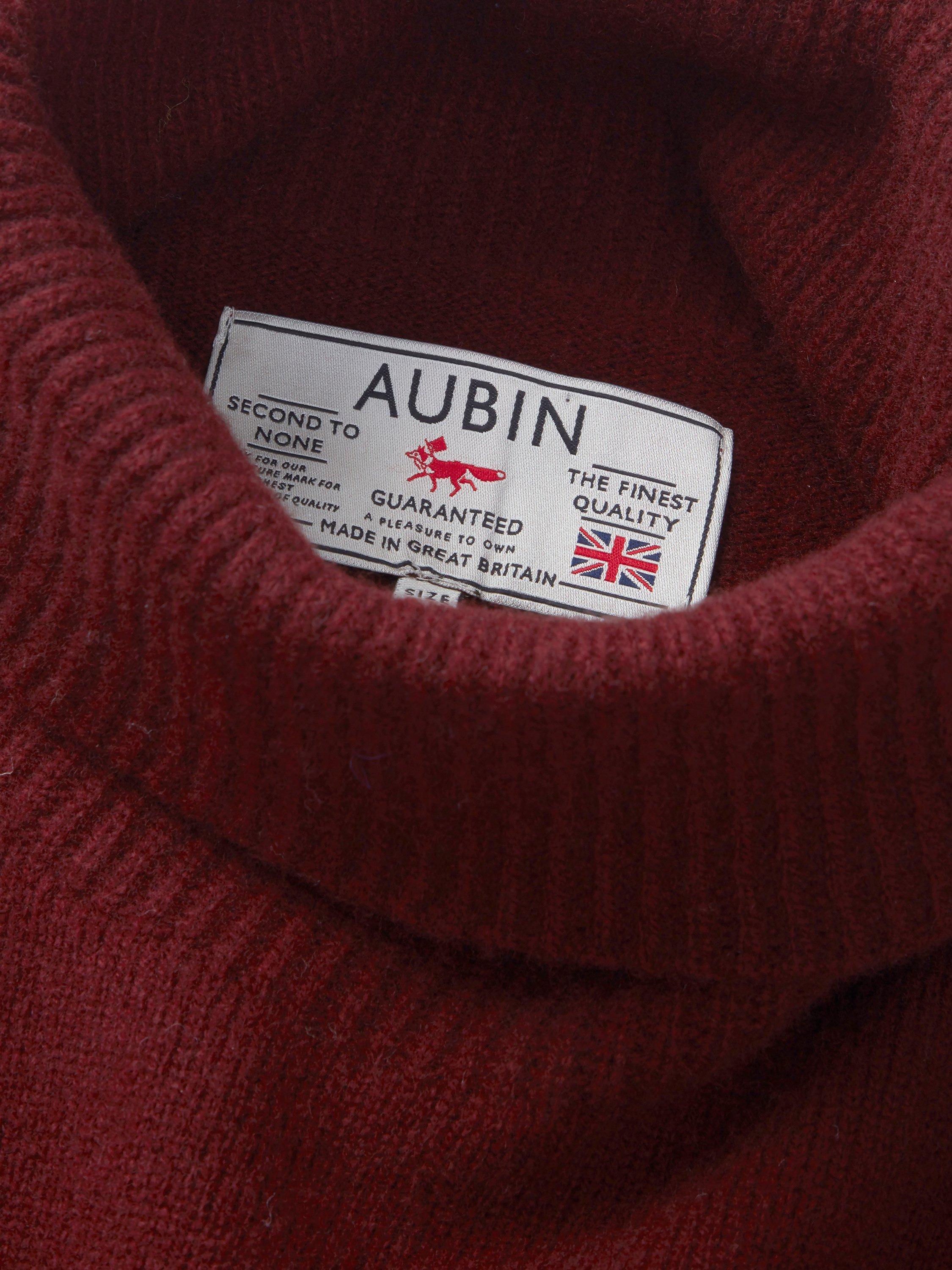 Product image 5 of 6, which shows Aubin Taylor Wool Roll Neck Jumper, Rust, S