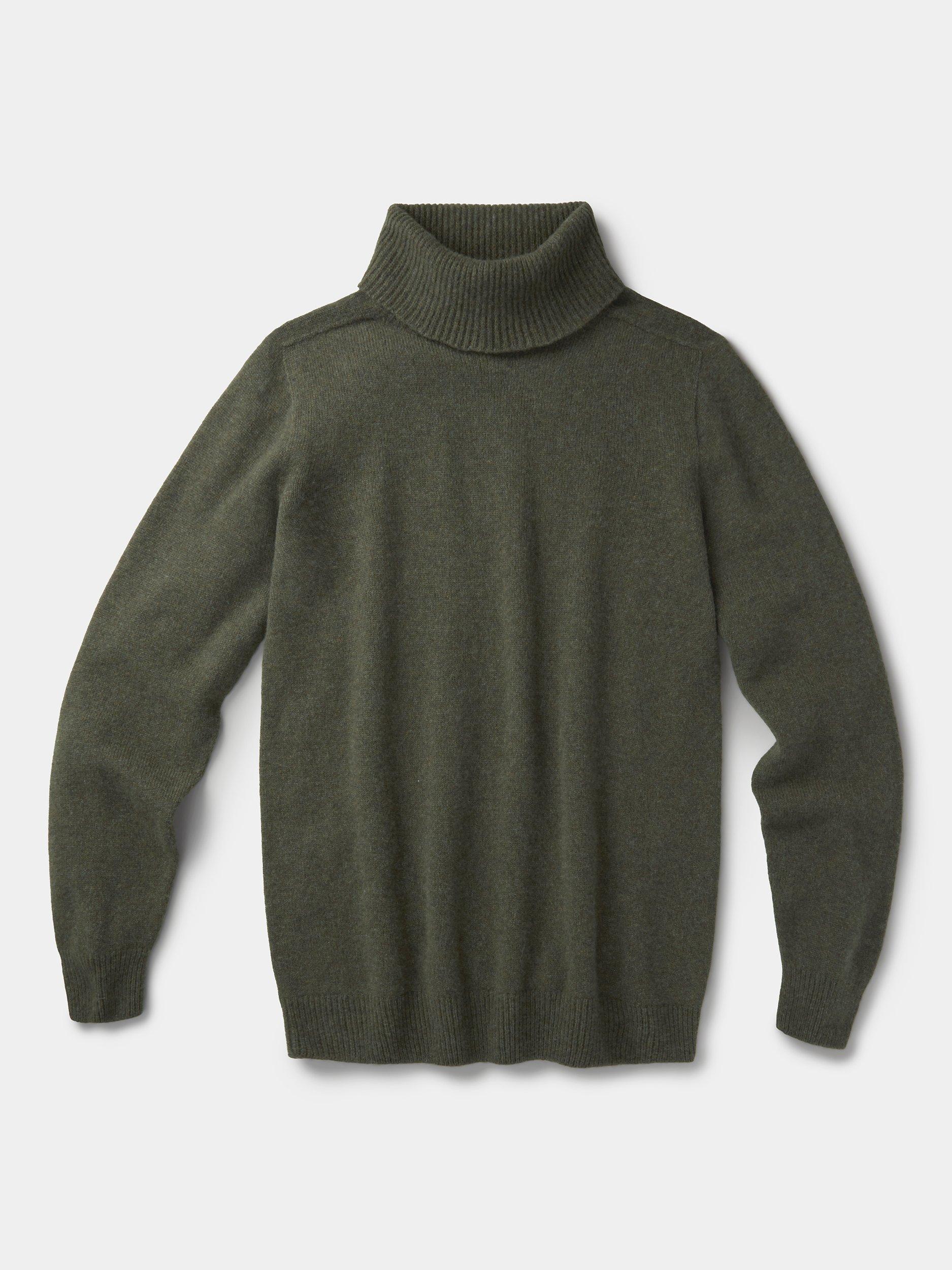 Product image 6 of 6, which shows Aubin Taylor Wool Roll Neck Jumper, Seaweed, L