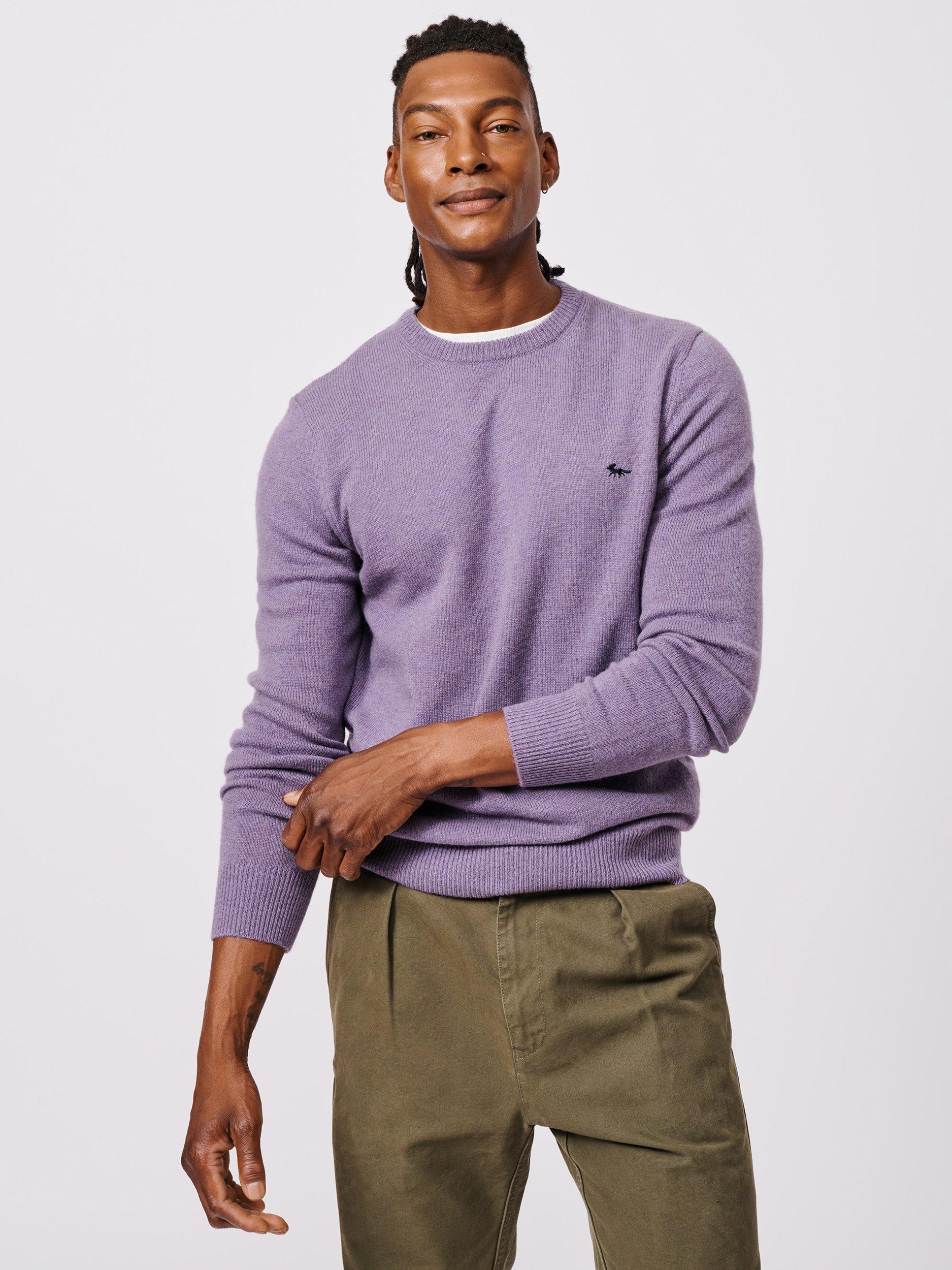 Product image 1 of 5, which shows Aubin Westbourne Crew Neck Merino Wool Jumper, Light Grape, M