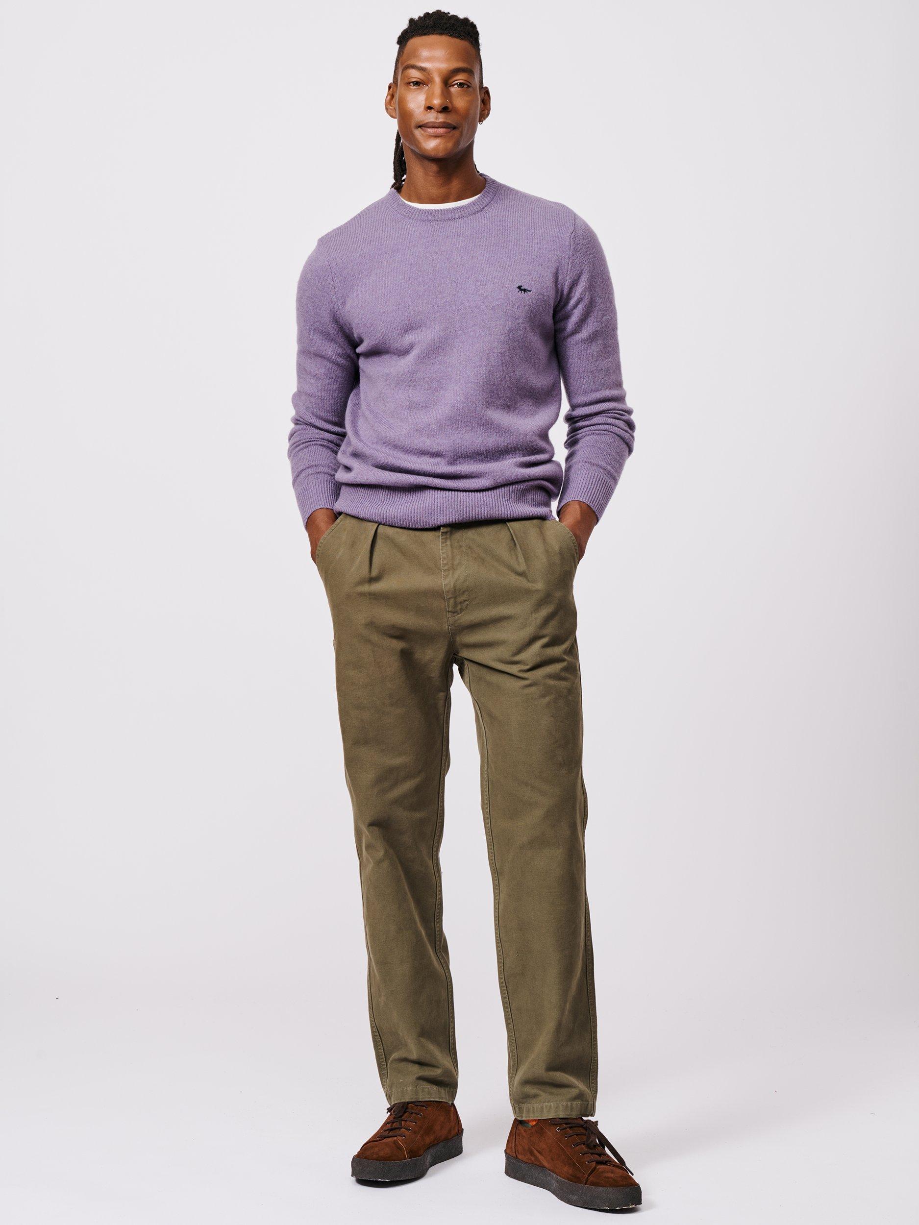 Product image 3 of 5, which shows Aubin Westbourne Crew Neck Merino Wool Jumper, Light Grape, M